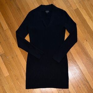 rag & bone Black Long Sleeve 100% Cashmere Sweater Dress